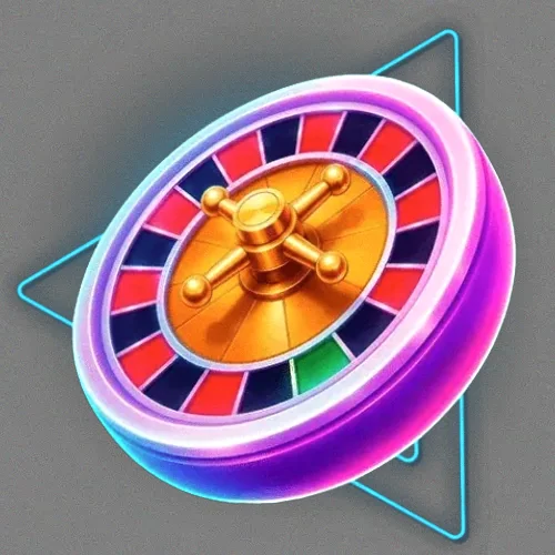 Neon roulette wheel